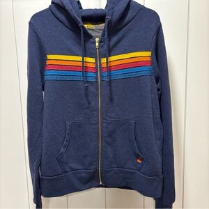 AVIATOR NATION 5-STRIPE ZIP HOODIE WOMEN'S CHARCOAL SIZE Small Worn Twice Soft